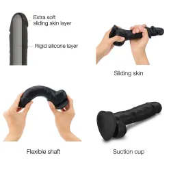 strap on me Gode Sliding Skin Strap-On-Me XXL 16 x 4.4cm Noir